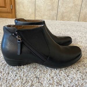 Women’s Dansko leather booties.